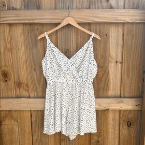 SHEIN White Polka Dot Romper